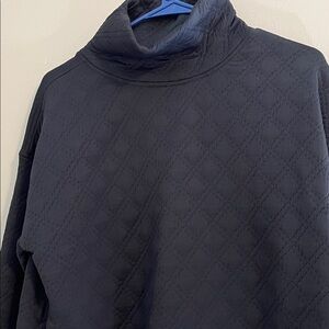 Eddie Bauer Black Quilted Sweater/Top Turtleneck
